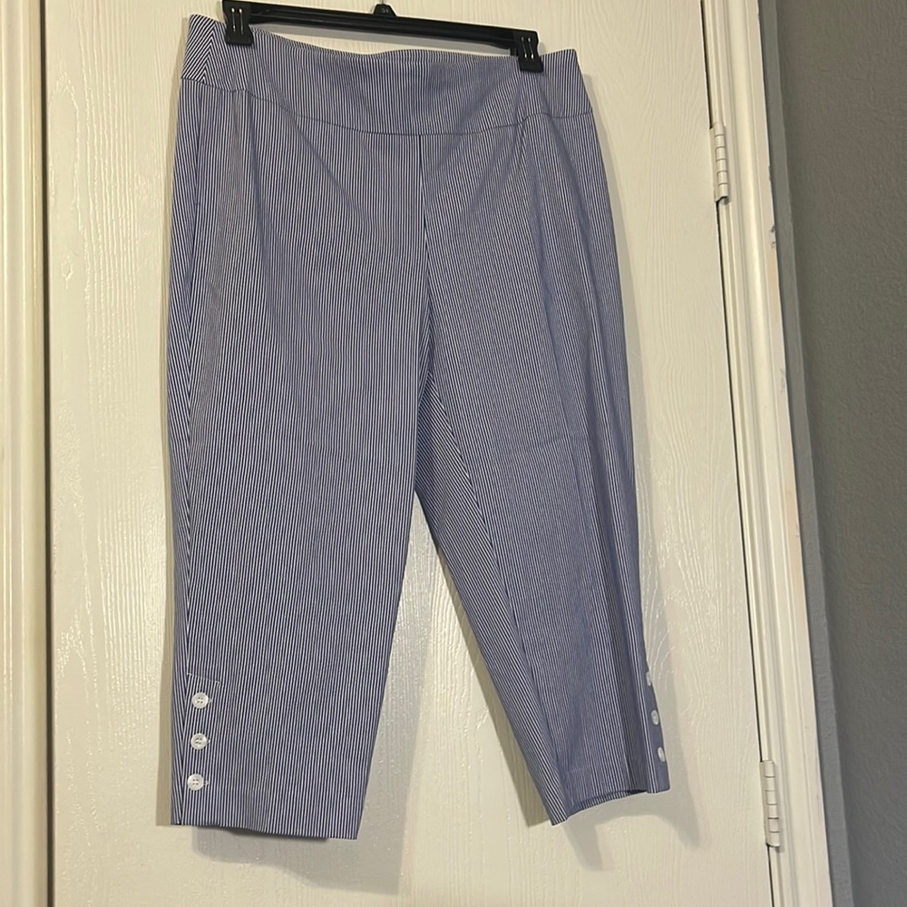 Counterparts Blue/White Striped Capris